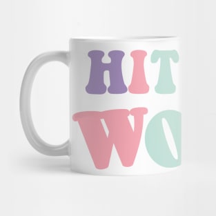 Hit The Woah Trendy Meme Viral Dance Themed Sticker Pastel Colors Mint Pink Green Mug